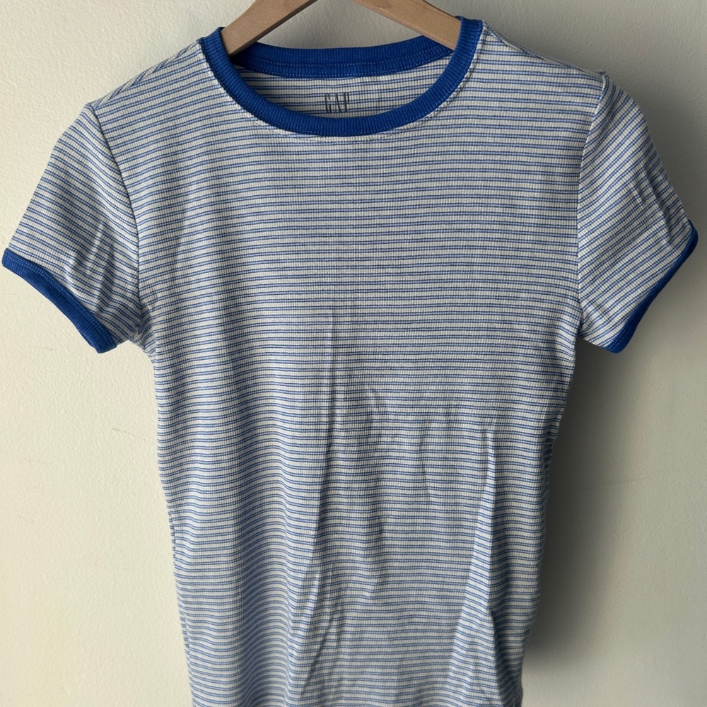 GAP Blue and White Striped Tee